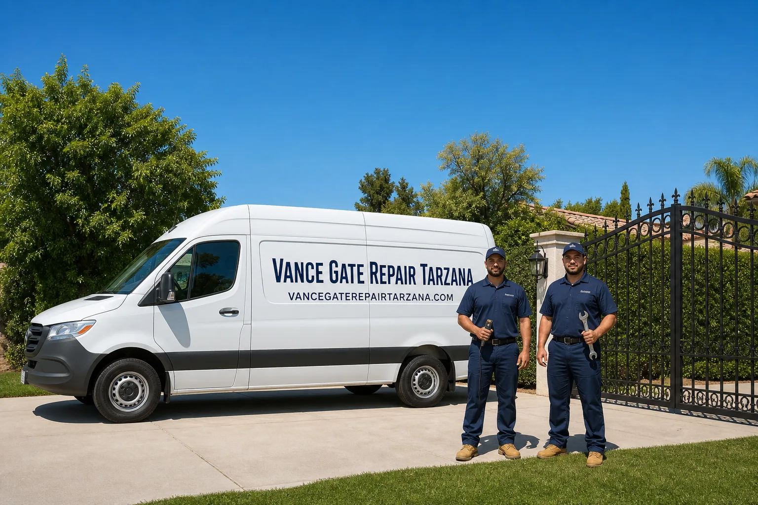 Vance Gate Repair Tarzana gate repair service vehicle and crew in Tarzana, CA